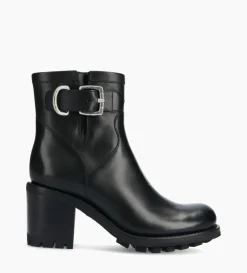 Hot FREE LANCE Paris Boot biker à boucle - Justy 70 - Cuir lisse - Noir