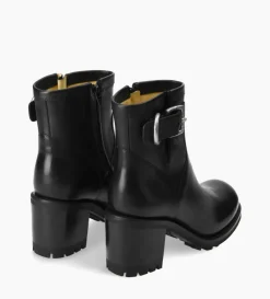 Hot FREE LANCE Paris Boot biker à boucle - Justy 70 - Cuir lisse - Noir