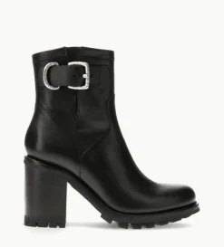 New FREE LANCE Paris Boot biker à boucle - Justy 90 - Cuir lisse - Noir