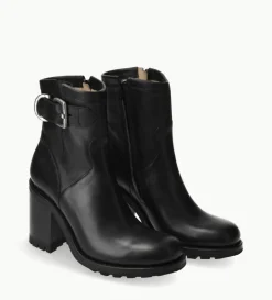 New FREE LANCE Paris Boot biker à boucle - Justy 90 - Cuir lisse - Noir