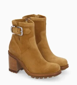 Sale FREE LANCE Paris Boot biker à boucle - Justy 90 - Cuir velours - Biscuit
