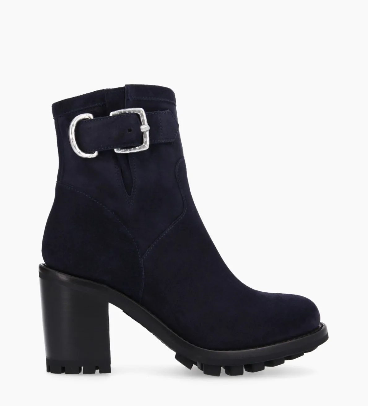 Discount FREE LANCE Paris Boot biker à boucle - Justy 90 - Cuir velours - Marine