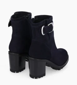 Discount FREE LANCE Paris Boot biker à boucle - Justy 90 - Cuir velours - Marine