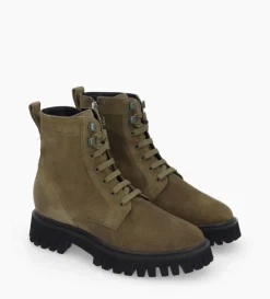 Discount FREE LANCE Paris Boot ranger à zip - Gisèle - Cuir velours - Kaki