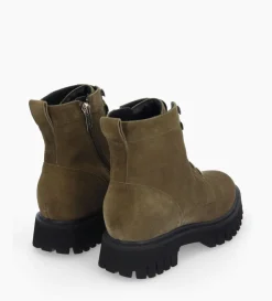 Discount FREE LANCE Paris Boot ranger à zip - Gisèle - Cuir velours - Kaki