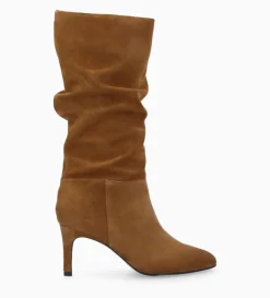 Discount FREE LANCE Paris Botte à talon - Céleste 65 - Cuir velours - Brun