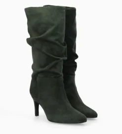Best FREE LANCE Paris Botte à talon - Céleste 65 - Cuir velours - Militaire