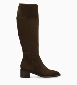 FREE LANCE Paris Botte à talon - Lora 50 - Cuir velours - Marron foncé Marronfoncé