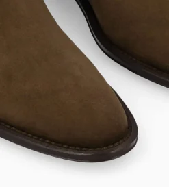 FREE LANCE Paris Botte à talon plat - Joan - Cuir velours - Marron foncé Marronfoncé