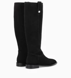 Best FREE LANCE Paris Botte à talon plat - Joan - Cuir velours - Noir