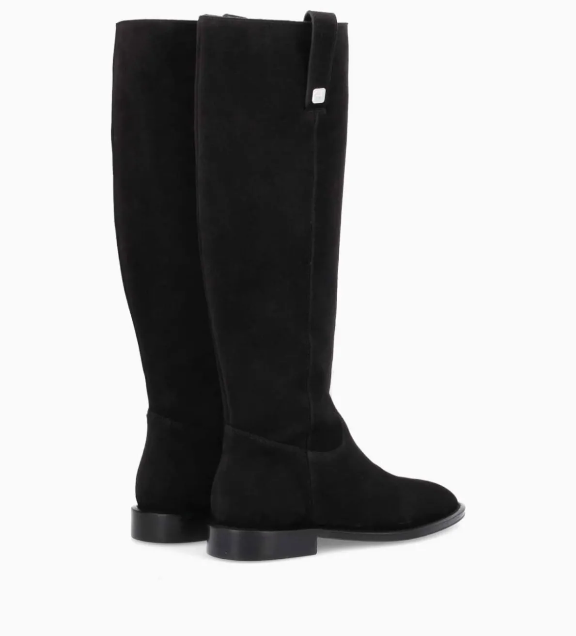Best FREE LANCE Paris Botte à talon plat - Joan - Cuir velours - Noir