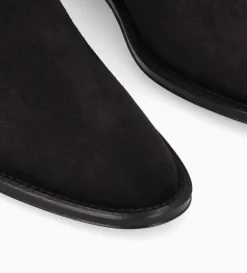 Best FREE LANCE Paris Botte à talon plat - Joan - Cuir velours - Noir