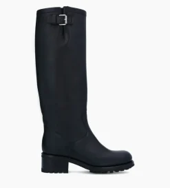 New FREE LANCE Paris Botte biker à boucle - Biker 40 - Cuir grainé - Noir