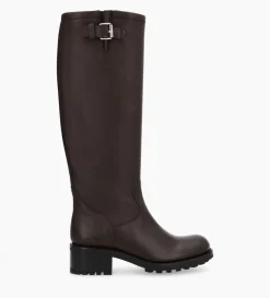 FREE LANCE Paris Botte biker à boucle - Biker 40 - Cuir grainé - Marron foncé Marronfoncé