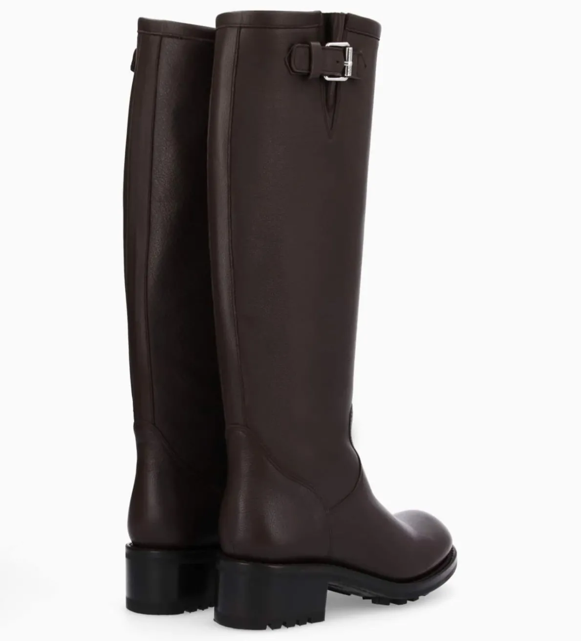 FREE LANCE Paris Botte biker à boucle - Biker 40 - Cuir grainé - Marron foncé Marronfoncé