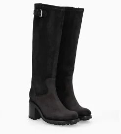 Hot FREE LANCE Paris Botte biker à boucle - Biker 7 - Cuir velours - Noir
