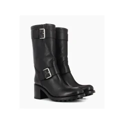 Best FREE LANCE Paris Botte biker à double boucle biker - Biker 70 - Cuir lisse - Noir