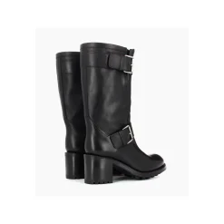 Best FREE LANCE Paris Botte biker à double boucle biker - Biker 70 - Cuir lisse - Noir