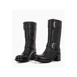 Best FREE LANCE Paris Botte biker à double boucle biker - Biker 70 - Cuir lisse - Noir