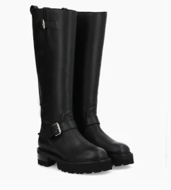 Clearance FREE LANCE Paris Botte biker à double boucle - Carra 45 - Cuir grainé - Noir