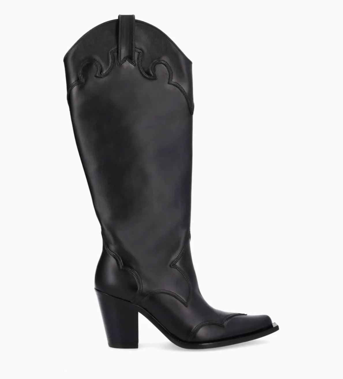 Best FREE LANCE Paris Botte western à talon - Annie 80 - Cuir de veau lisse mat - Noir