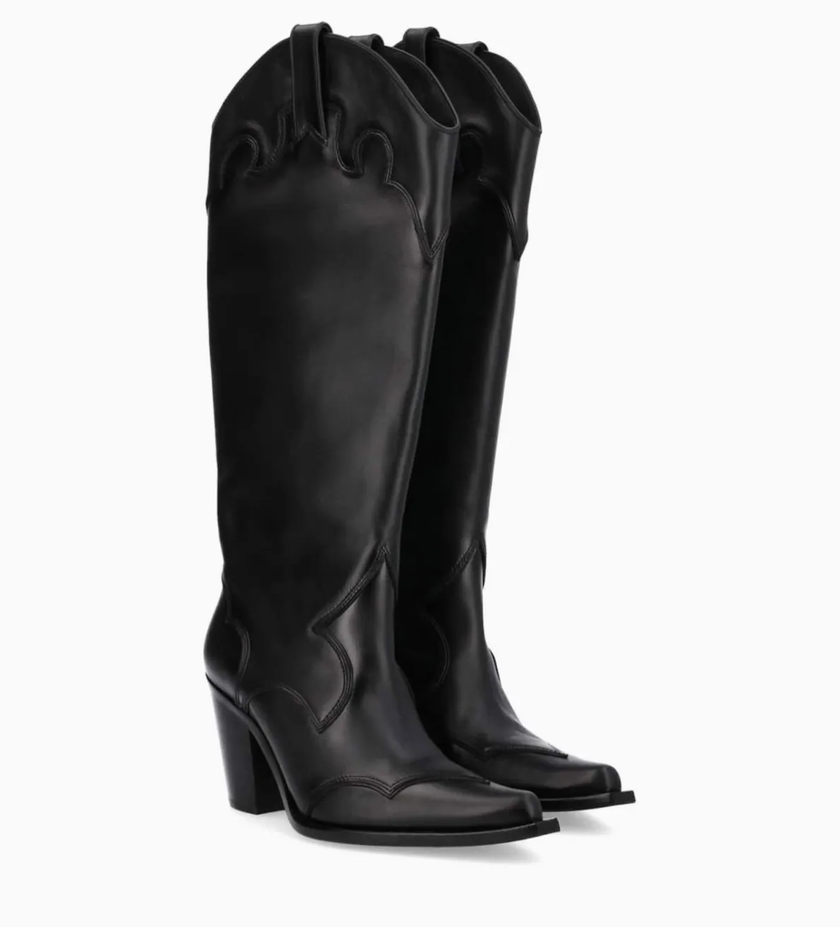 Best FREE LANCE Paris Botte western à talon - Annie 80 - Cuir de veau lisse mat - Noir