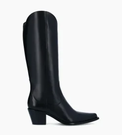 Best FREE LANCE Paris Botte western à talon - Ruby 50 - Cuir de veau lisse brillant - Noir