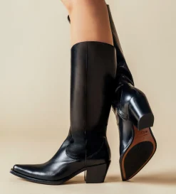 Best FREE LANCE Paris Botte western à talon - Ruby 50 - Cuir de veau lisse brillant - Noir