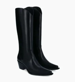 Best FREE LANCE Paris Botte western à talon - Ruby 50 - Cuir de veau lisse brillant - Noir