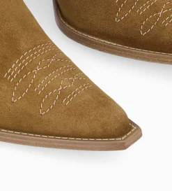 Clearance FREE LANCE Paris Botte western brodée à talon - Ruby 50 - Cuir velours - Sienna