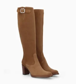 FREE LANCE Paris Botte zippée à talon - Legend 70 - Cuir velours - Sienna