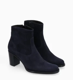 Outlet FREE LANCE Paris Bottine à talon à zip - Legend 70 - Cuir velours - Marine