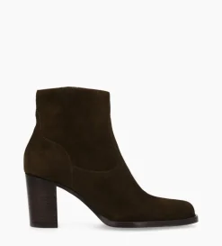 Discount FREE LANCE Paris Bottine à talon à zip - Legend 70 - Cuir velours - Marron foncé Marronfoncé