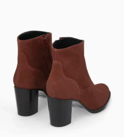 Clearance FREE LANCE Paris Bottine à talon à zip - Legend 70 - Cuir velours - Grenat