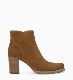 Sale FREE LANCE Paris Bottine à talon à zip - Paddy 70 - Cuir velours - Sienna