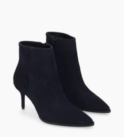 Outlet FREE LANCE Paris Bottine à talon aiguille - Jamie 70 - Cuir velours - Marine