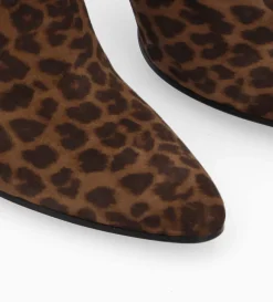 Outlet FREE LANCE Paris Bottine à talon aiguille zippée - Stella 85 - Cuir velours - Léopard
