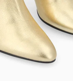 Outlet FREE LANCE Paris Bottine à talon aiguille zippée - Stella 85 - Cuir métallisé - Or