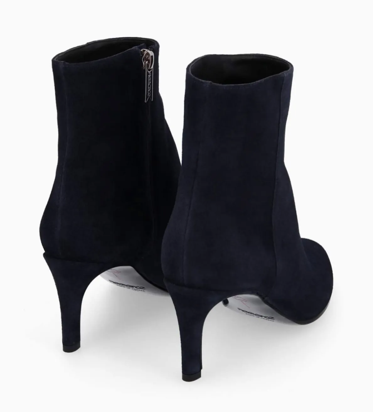 Best FREE LANCE Paris Bottine à talon aiguille zippée - Stella 65 - Cuir velours - Marine