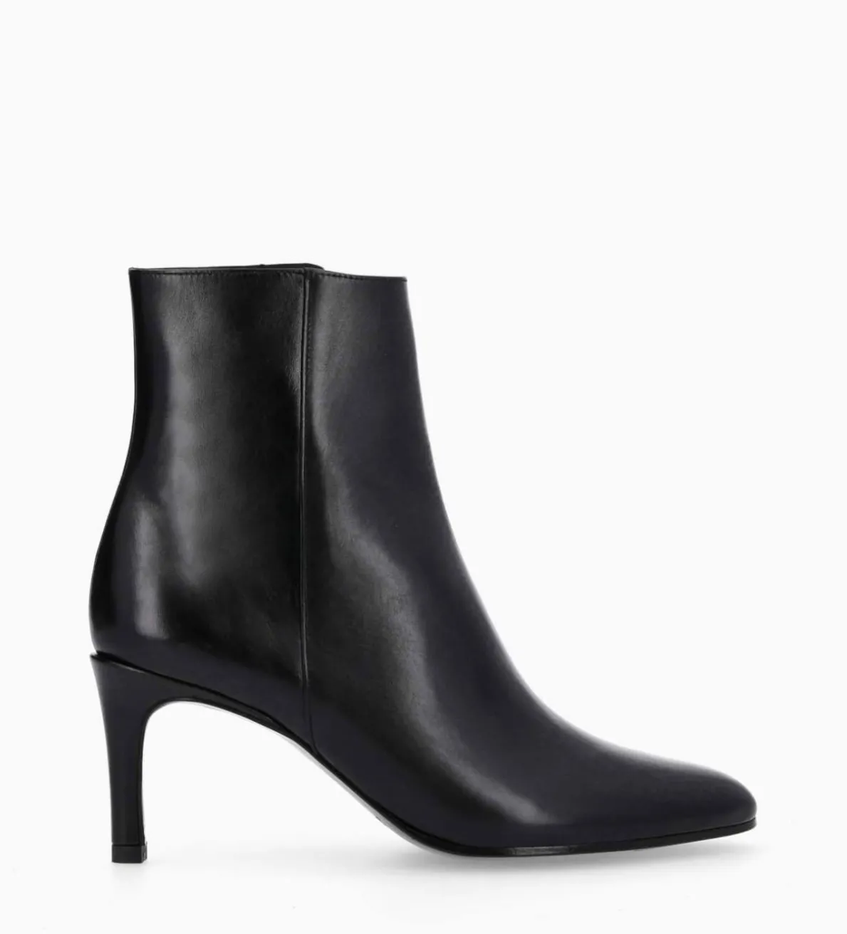 Hot FREE LANCE Paris Bottine à talon aiguille zippée - Stella 65 - Cuir de veau lisse brillant - Noir