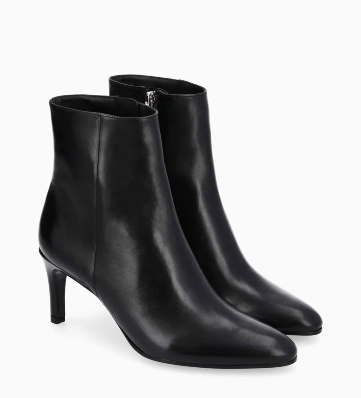 Hot FREE LANCE Paris Bottine à talon aiguille zippée - Stella 65 - Cuir de veau lisse brillant - Noir
