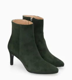 Clearance FREE LANCE Paris Bottine à talon aiguille zippée - Stella 65 - Cuir velours - Militaire