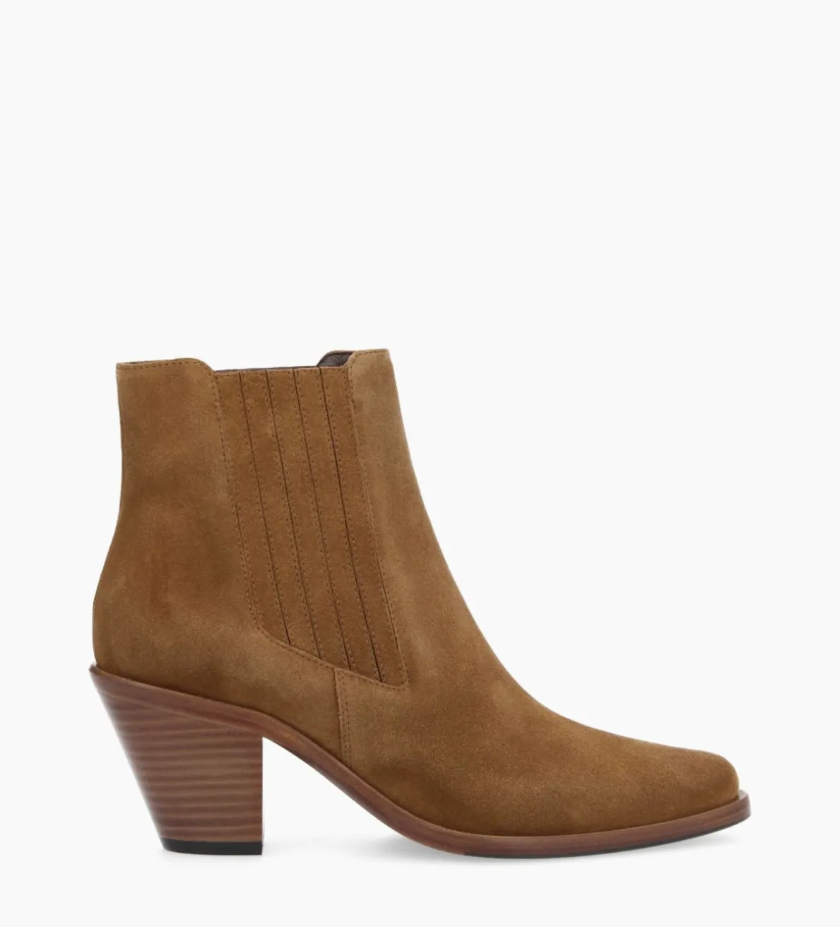Best FREE LANCE Paris Bottine chelsea à talon - Jane 70 - Cuir velours - Sienna