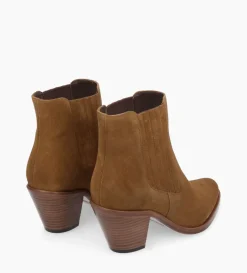 Best FREE LANCE Paris Bottine chelsea à talon - Jane 70 - Cuir velours - Sienna