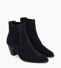 Discount FREE LANCE Paris Bottine chelsea à talon - Jane 70 - Cuir velours - Marine