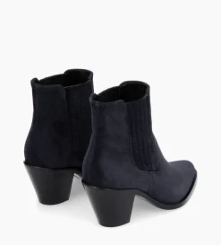 Discount FREE LANCE Paris Bottine chelsea à talon - Jane 70 - Cuir velours - Marine