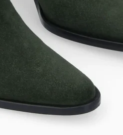 Sale FREE LANCE Paris Bottine chelsea à talon - Jane 70 - Cuir velours - Militaire