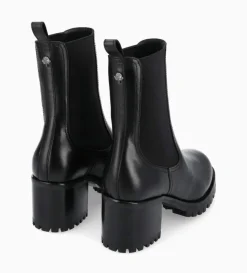 Outlet FREE LANCE Paris Bottine chelsea à talon - Jade 45 - Cuir de veau lisse brillant - Noir