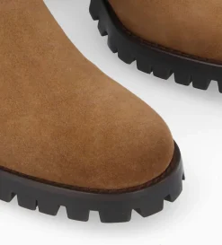 Outlet FREE LANCE Paris Bottine chelsea à talon - Jade 45 - Cuir velours - Brun