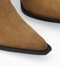 Discount FREE LANCE Paris Bottine chelsea à talon - Sandy 80 - Cuir velours - Brun